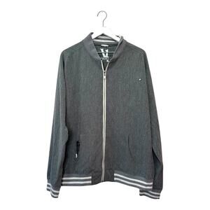 Vuori Grey Full Zip Track Jacket Lightweight Stretch Knit Size XL